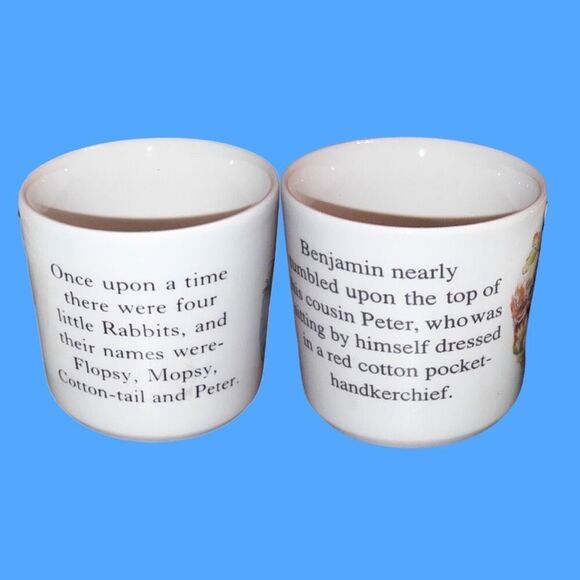 Vintage Frederick Warne & Co. Wedgewood 1993 PETER RABBIT & BENJAMIN BUNNY Cups - Picture 3 of 5